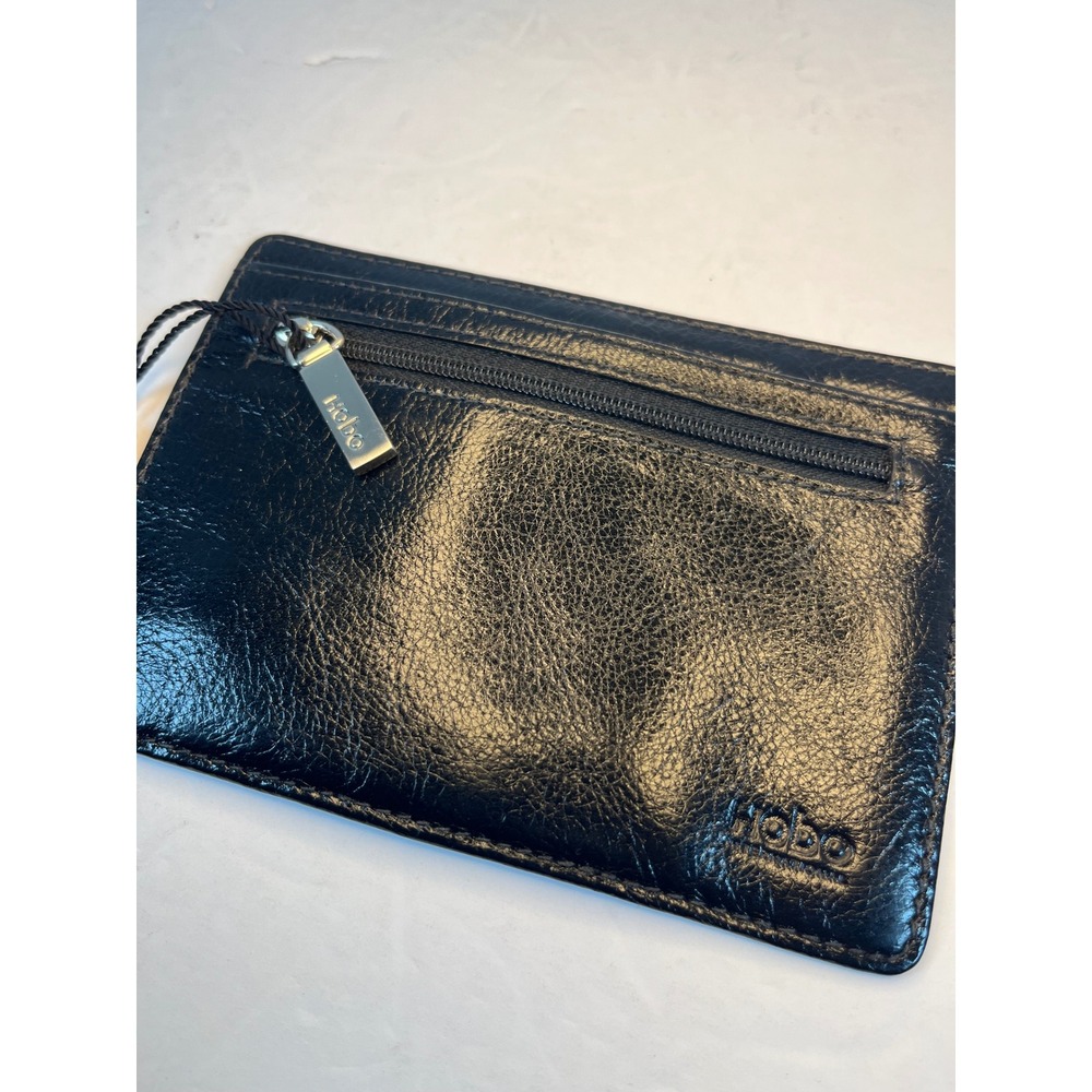 Hobo International Euro Slide Black Leather Card Case Wallet FL-7001BLK NWT - Picture 2 of 5